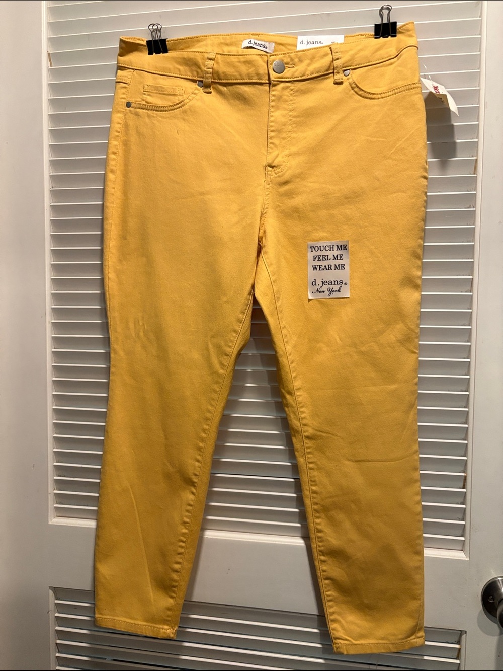 d. jeans Women’s Bright Yellow Skinny Cotton Jeans